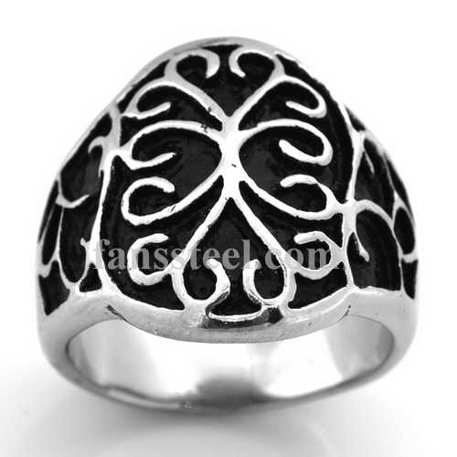 FSR08W67 Repousse Spiral Vine flower Ring - Click Image to Close